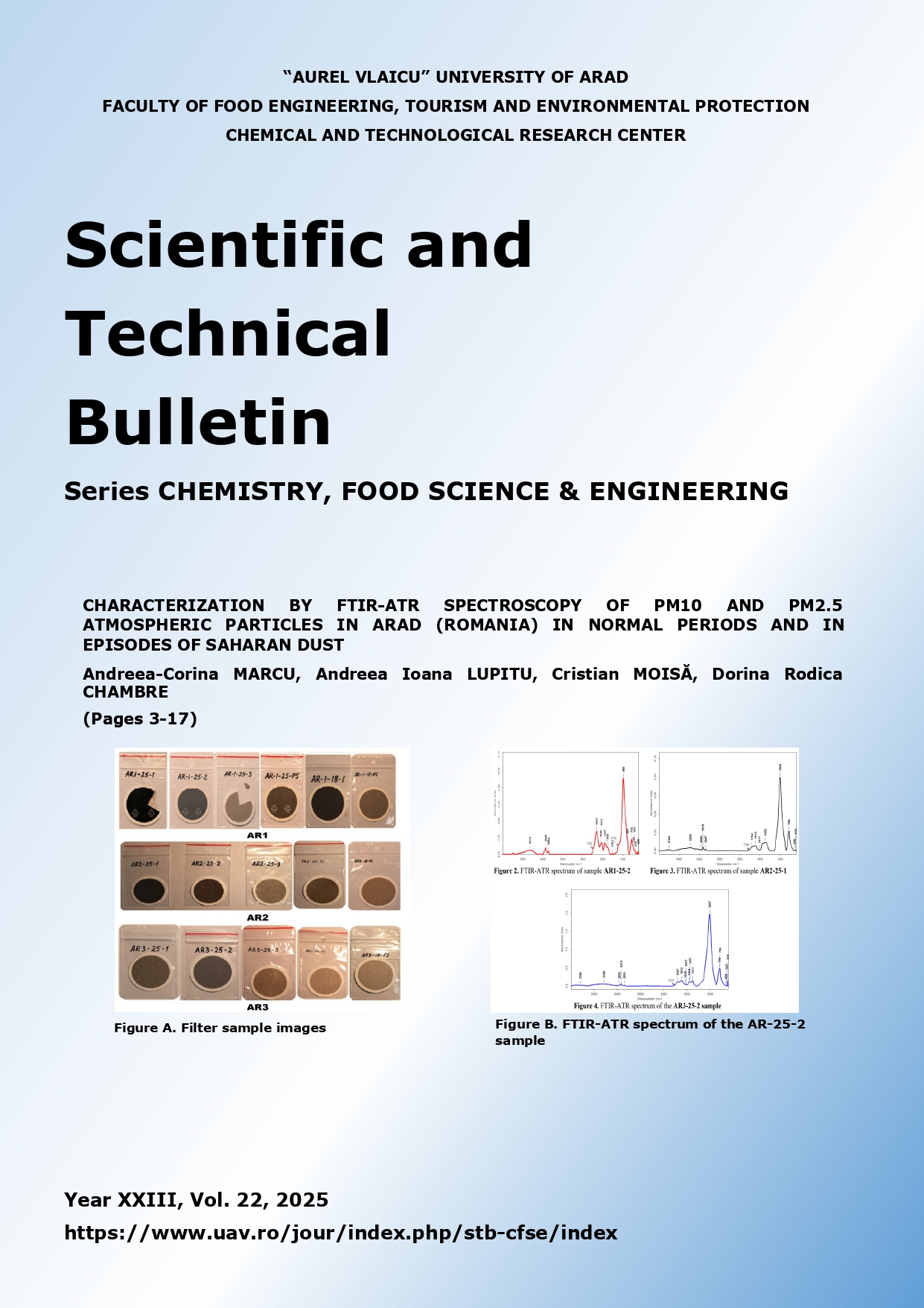 					View Vol. 22 (2025): Scientific and Technical Bulletin, Series: Chemistry, Food Science and Engineering
				